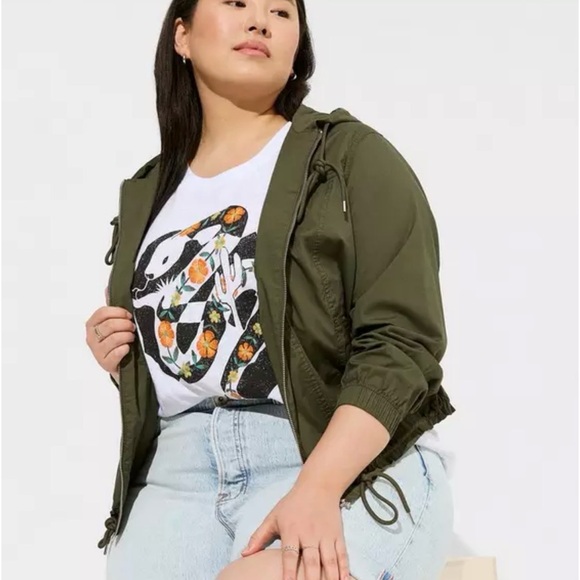 🌹TORRID POPLIN WINDBREAKER DEEP DEPTHS JACKET - Picture 1 of 9